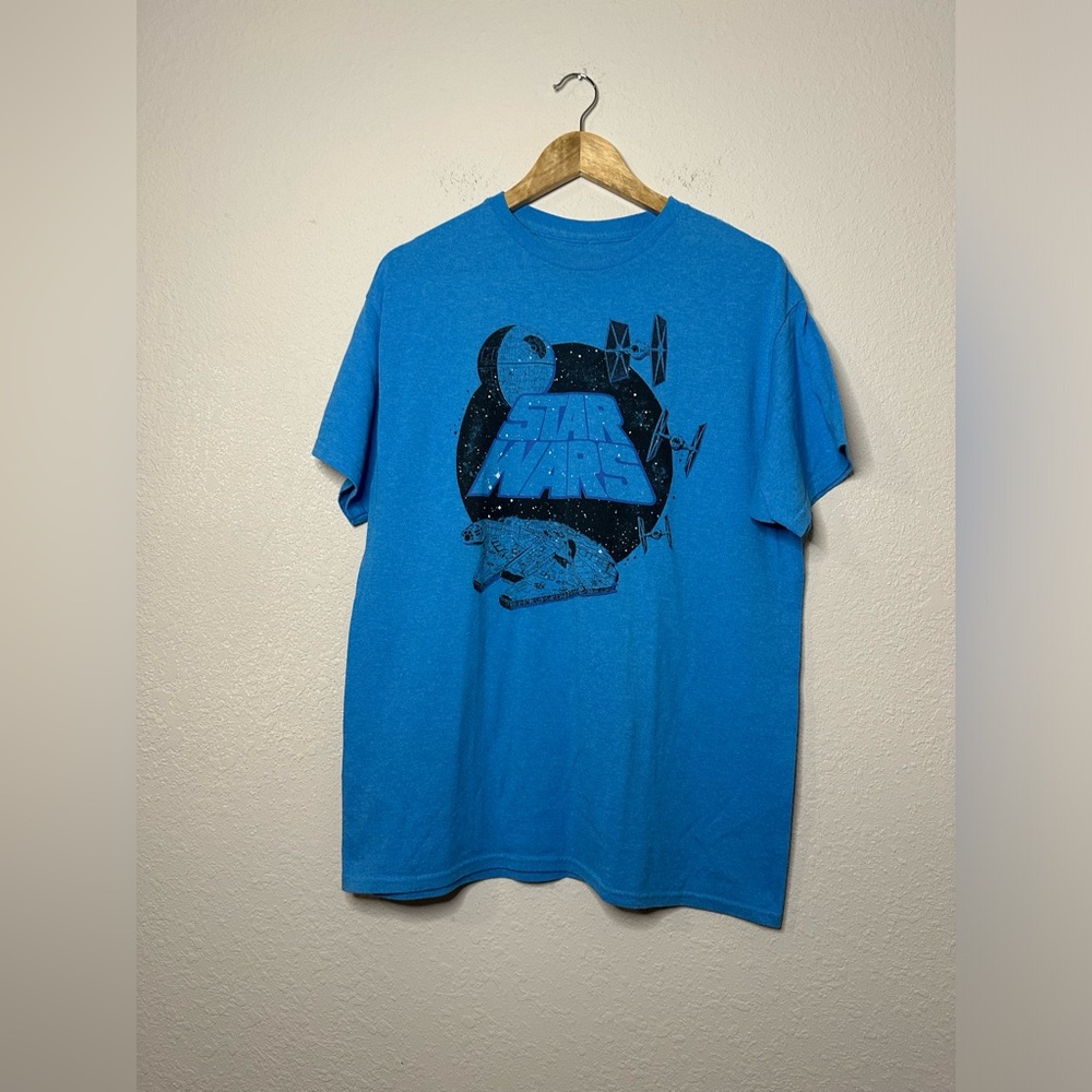 Disney Star Wars Light Blue Tee Shirt Size Large